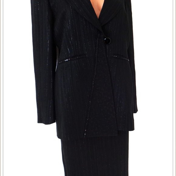 CLAUDE PATRICK PARIS LADIES VINTAGE LONG COAT SKIRT STUNNING SUIT MADE IN FRANCE - Picture 2 of 16